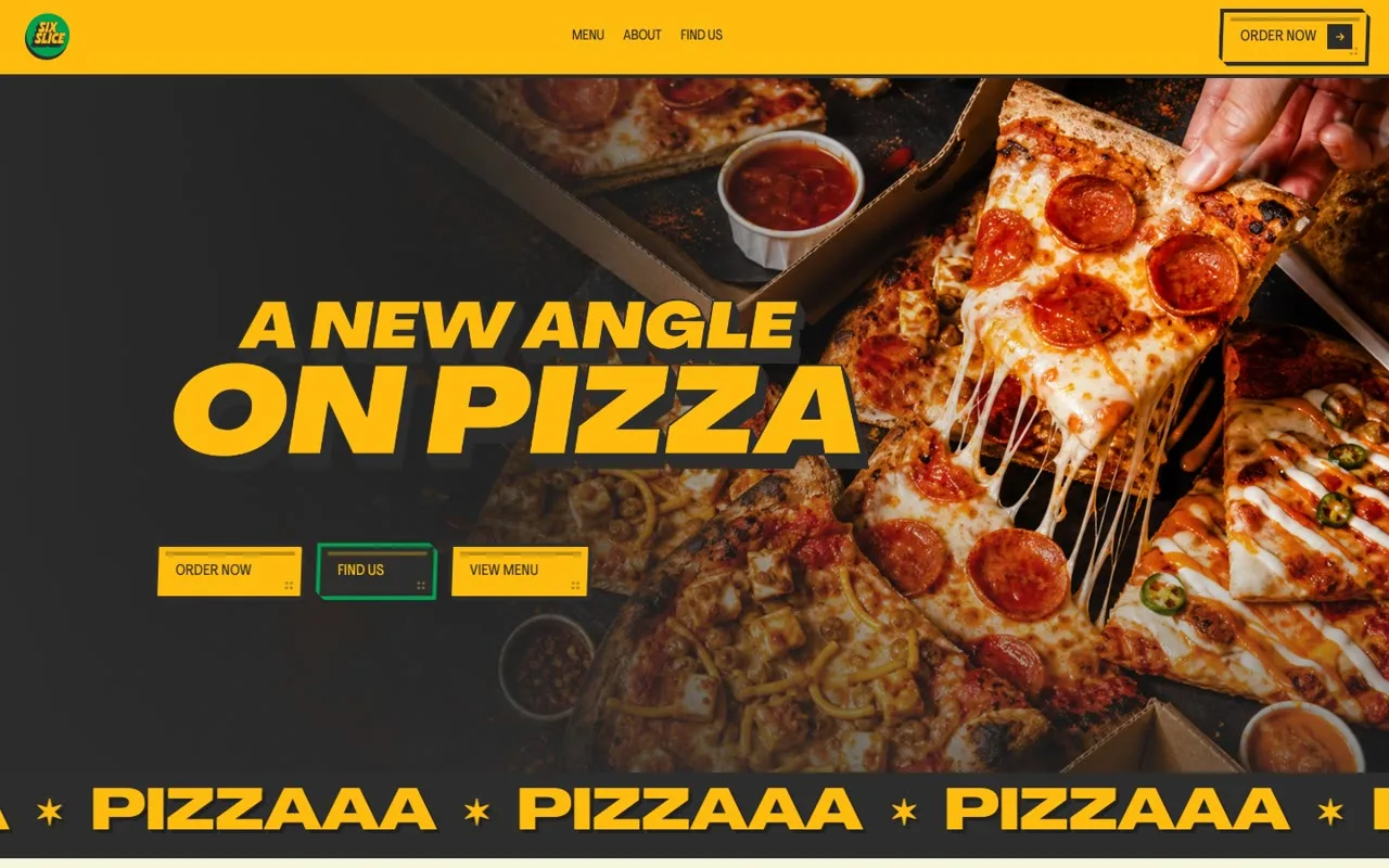 Homepage of the Six Slice website
